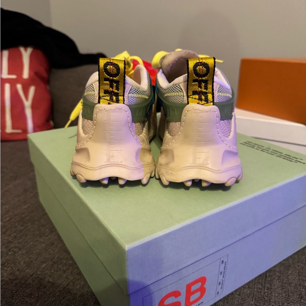 Off-White Multicolor Sneakers with Pink and Yellow Accents - Picture 5 of 5